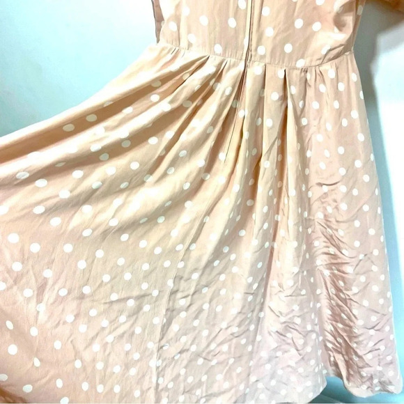Louis Feraud Vintage 100% Silk Polka Dot Dress Sz 6 Blush Pink - Picture 4 of 6